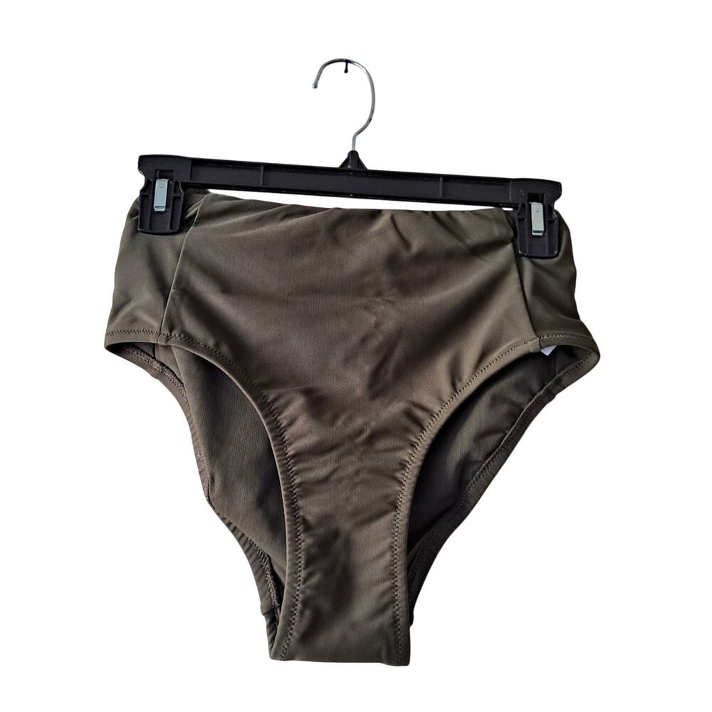 NWT Universal Standard Swim Bikini Bottom High Waist Olive Green Womens Size 4XS